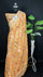 The Weaveloom Peach Pure Viscose Georgette Saree with Hand Brush Work, Golden Zari Border, Running Blouse, Colour Customization
