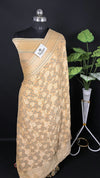 Tussar Pure Crepe Georgette Banarasi Saree with Blue Meenakari Work by The Weaveloom
