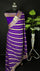 Violet Crepe Georgette Pure Banarasi Saree Handbrush Zari Diagonal Floral Stripe The Weaveloom