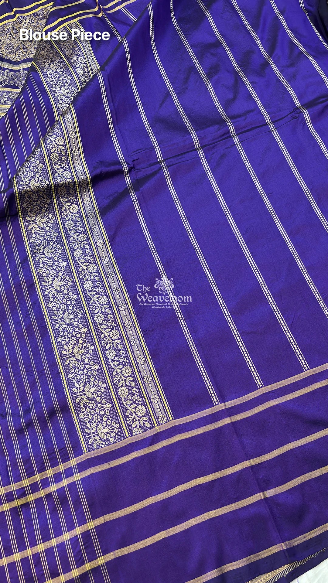 Violet floral jaal meenakari handloom katan silk brocade pure Banarasi saree by The Weaveloom