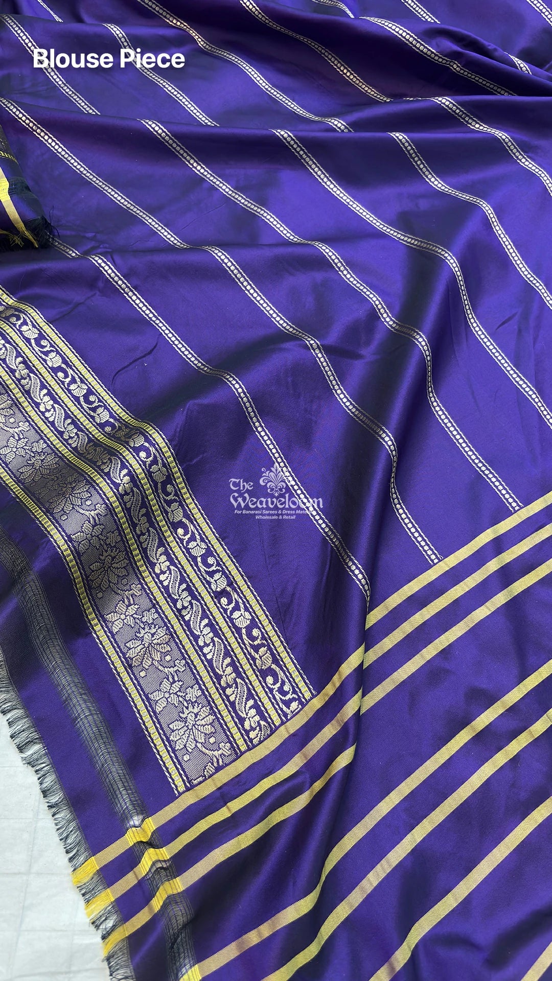 Violet Meenakari Floral Jaal Katan Silk Handloom Brocade Pure Banarasi Saree by The Weaveloom