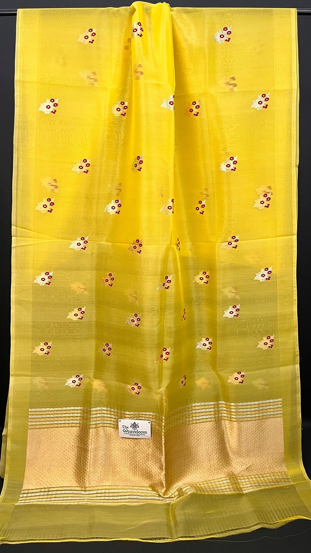 Yellow Kora (Organza) Silk Pure Banarasi Saree with Meenakari Kadwa Weave - The Weaveloom